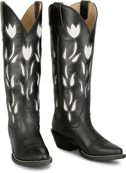 Ladies Justin May Black Cowhide - VN4455