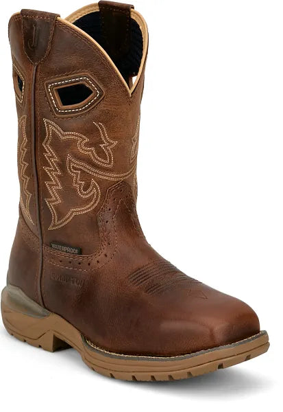 Men's Justin Oilpatch Tan Water Buffalo Waterproof Composite Toe Work Boot - WR4149