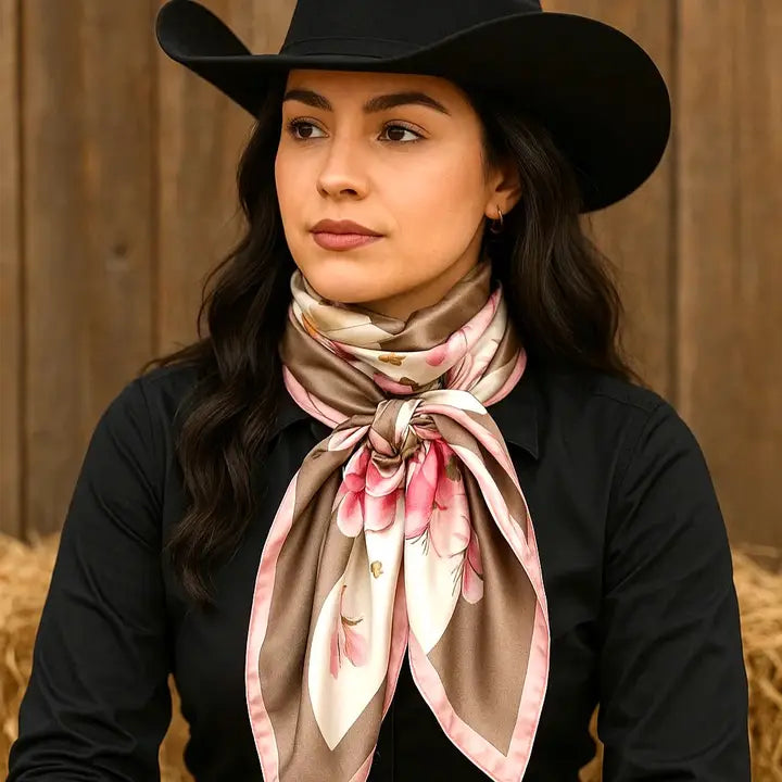 Rodeo Drive Pretty in Pink Roses Wild Rag - WR40