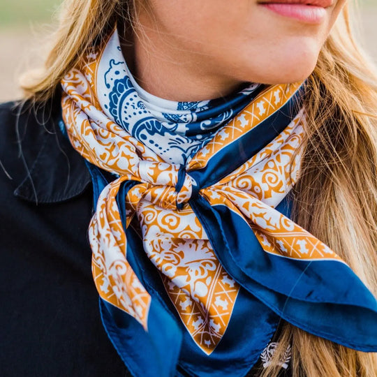 Rodeo Drive Blue Two-Toned Paisley Wild Rag/Scarf - WR3300