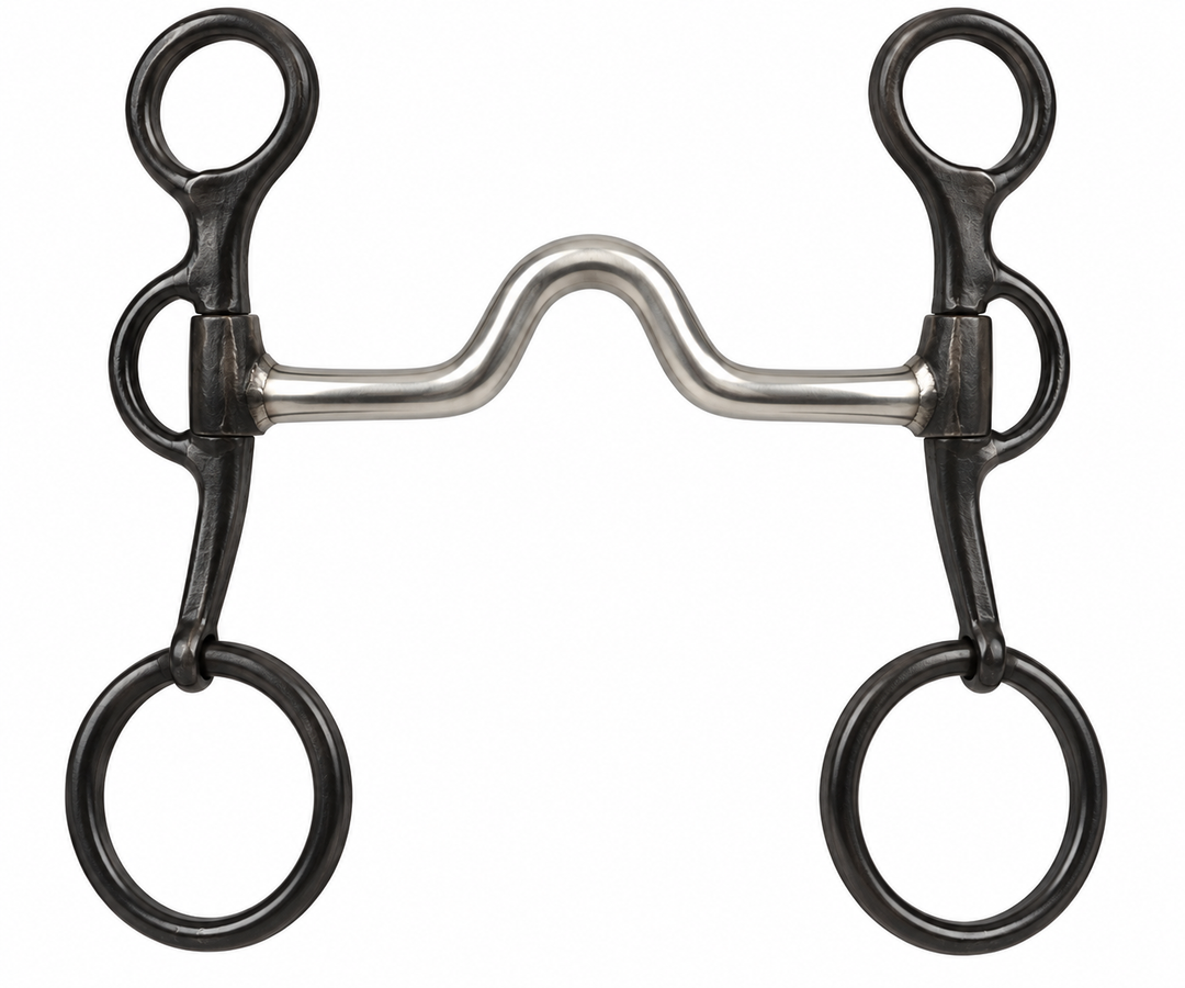 Dutton Bits Round Solid Mouth Piece Short Shank W/ Large Loose Ring OC-05-I