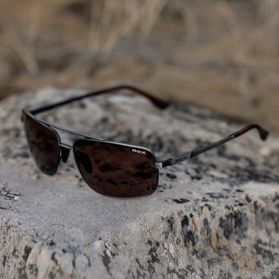 BEX GAMBIT Gunmetal/Brown Sunglasses - S147GB