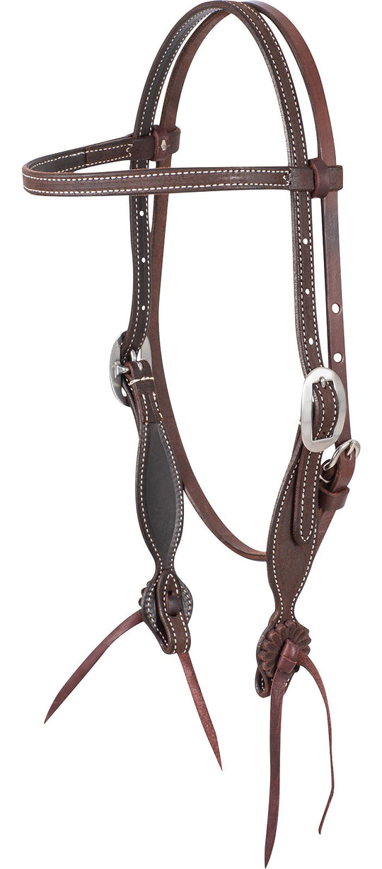 Martin Saddlery Browband Headstall with Rosette Strings