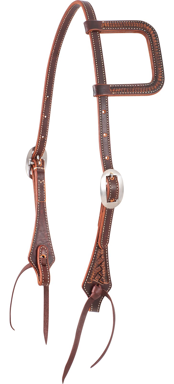 Martin Saddlery Slip Ear Headstall Weathered Antique with Latigo Ties