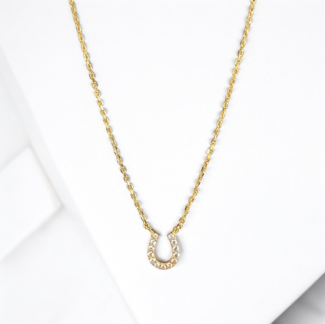 Sugar Bean Jewelry Petite Horseshoe Necklace - Yellow Gold