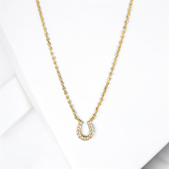 Sugar Bean Jewelry Petite Horseshoe Necklace - Yellow Gold