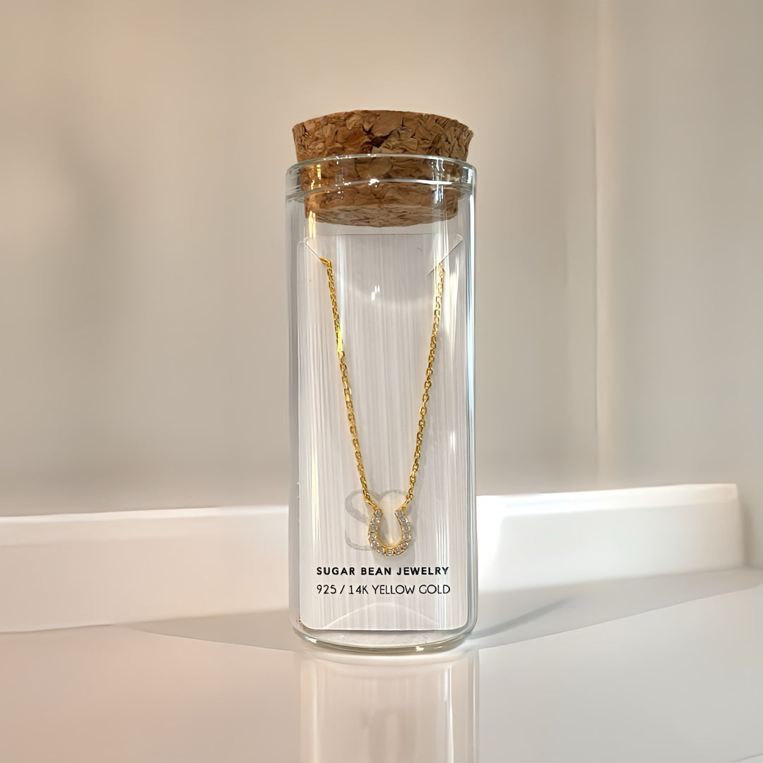 Sugar Bean Jewelry Petite Horseshoe Necklace - Yellow Gold