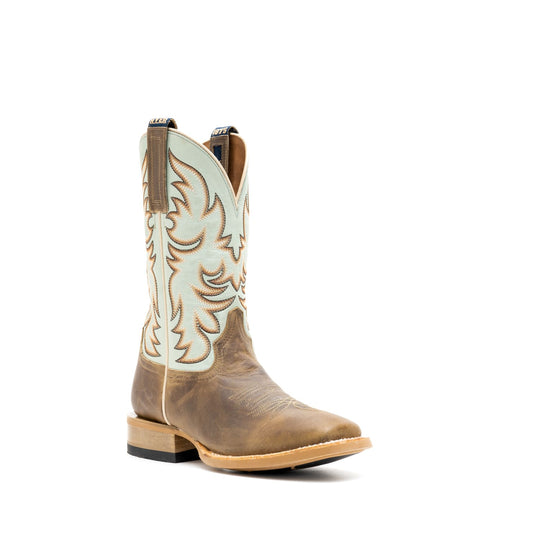 Women's HYER Topeka Tan Crazy Cowhide with 11" Robins Egg Burnished Tops - HM41028