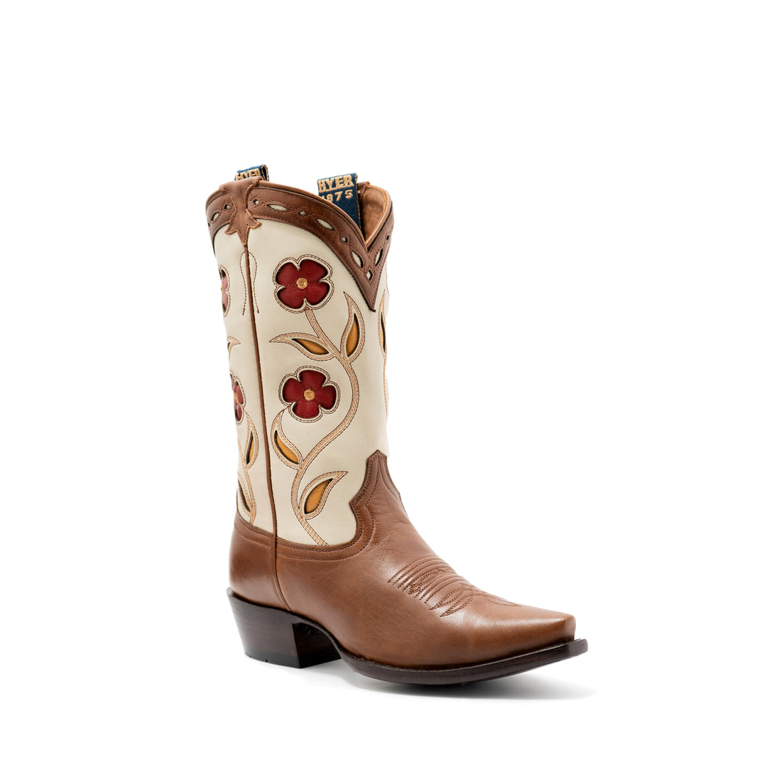 Women's HYER Hope Tan Ranch Hand Cowhide with 11" Cream Cowhide Tops - HW56030 - Style #19L