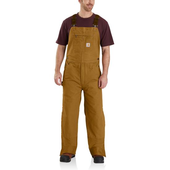 Carhartt Washed Duck Bib Overalls Quilt Lined - 104031