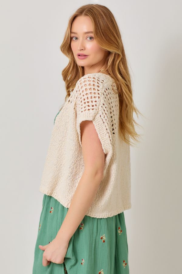 Ladies Mystree Open Front Knit Cardigan - 61075