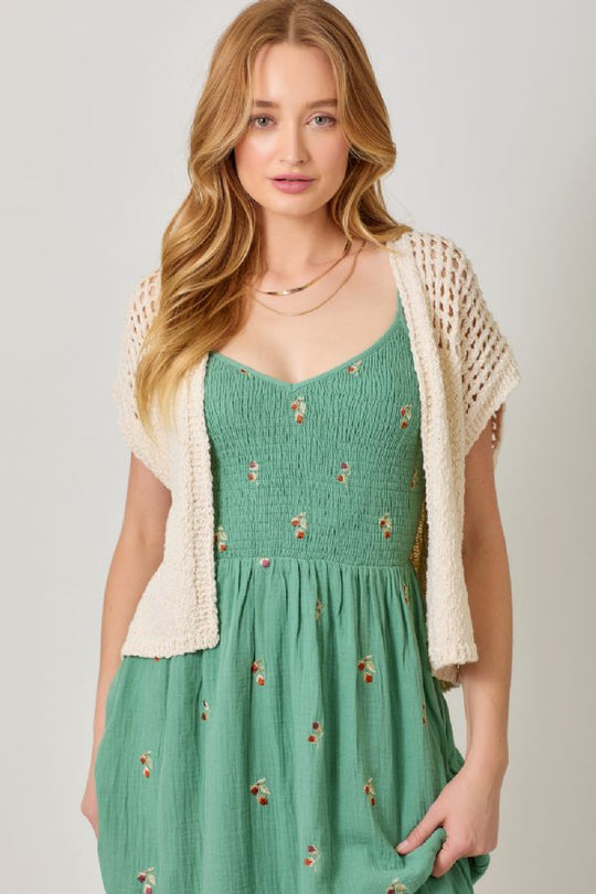 Ladies Mystree Open Front Knit Cardigan - 61075