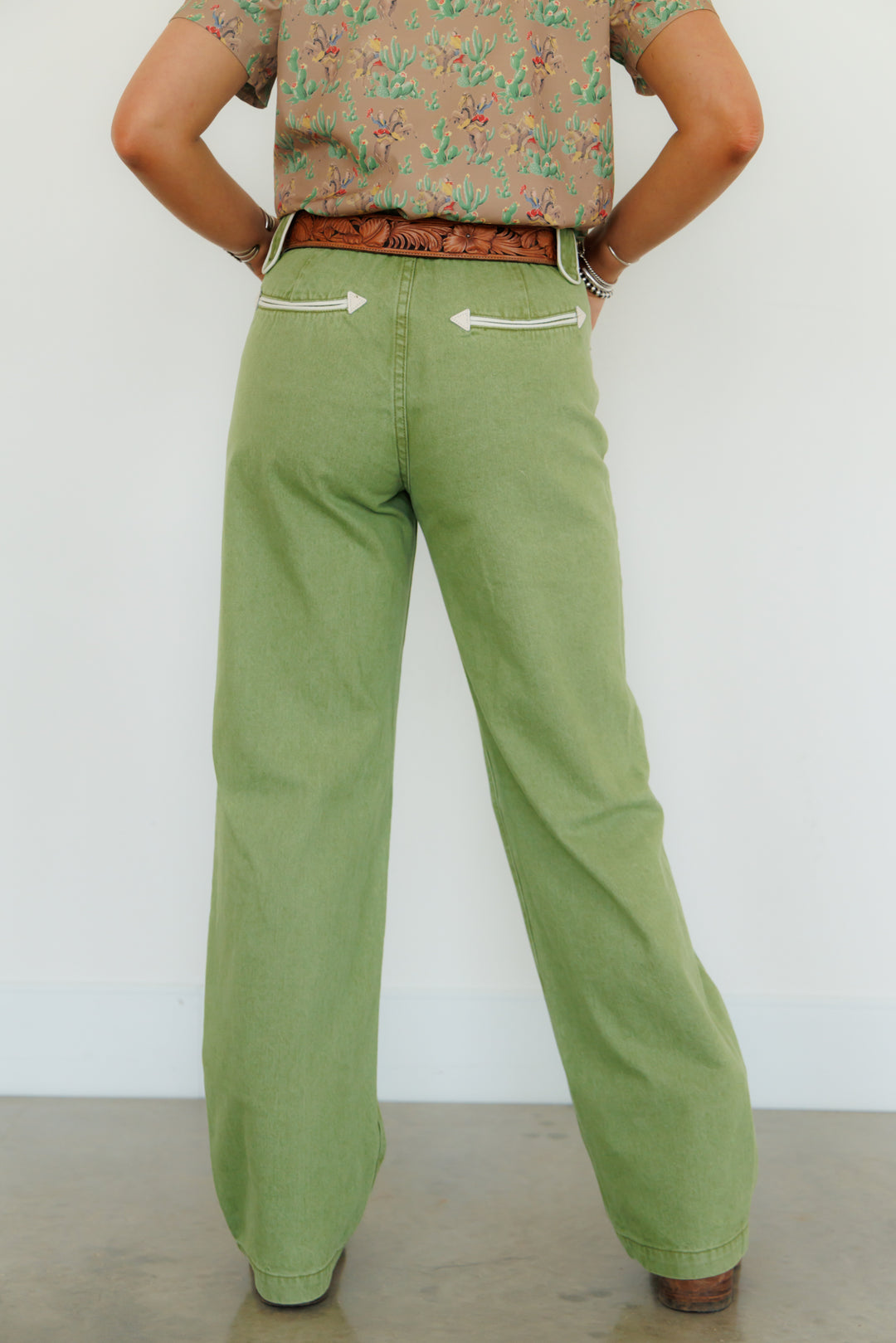Ladies Howdy Hanny Olive Smiley Jeans - HH8800