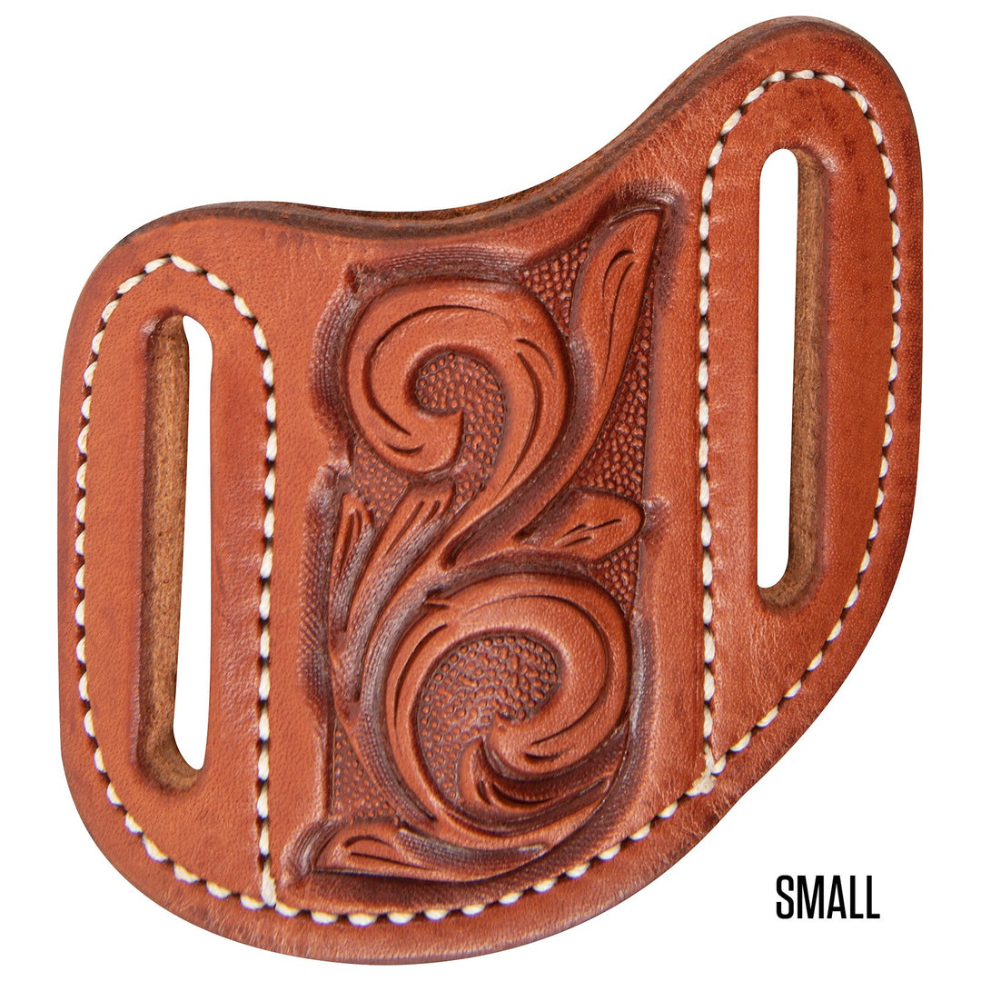Martin Saddlery Leather Angled Knife Scabbard, Floral
