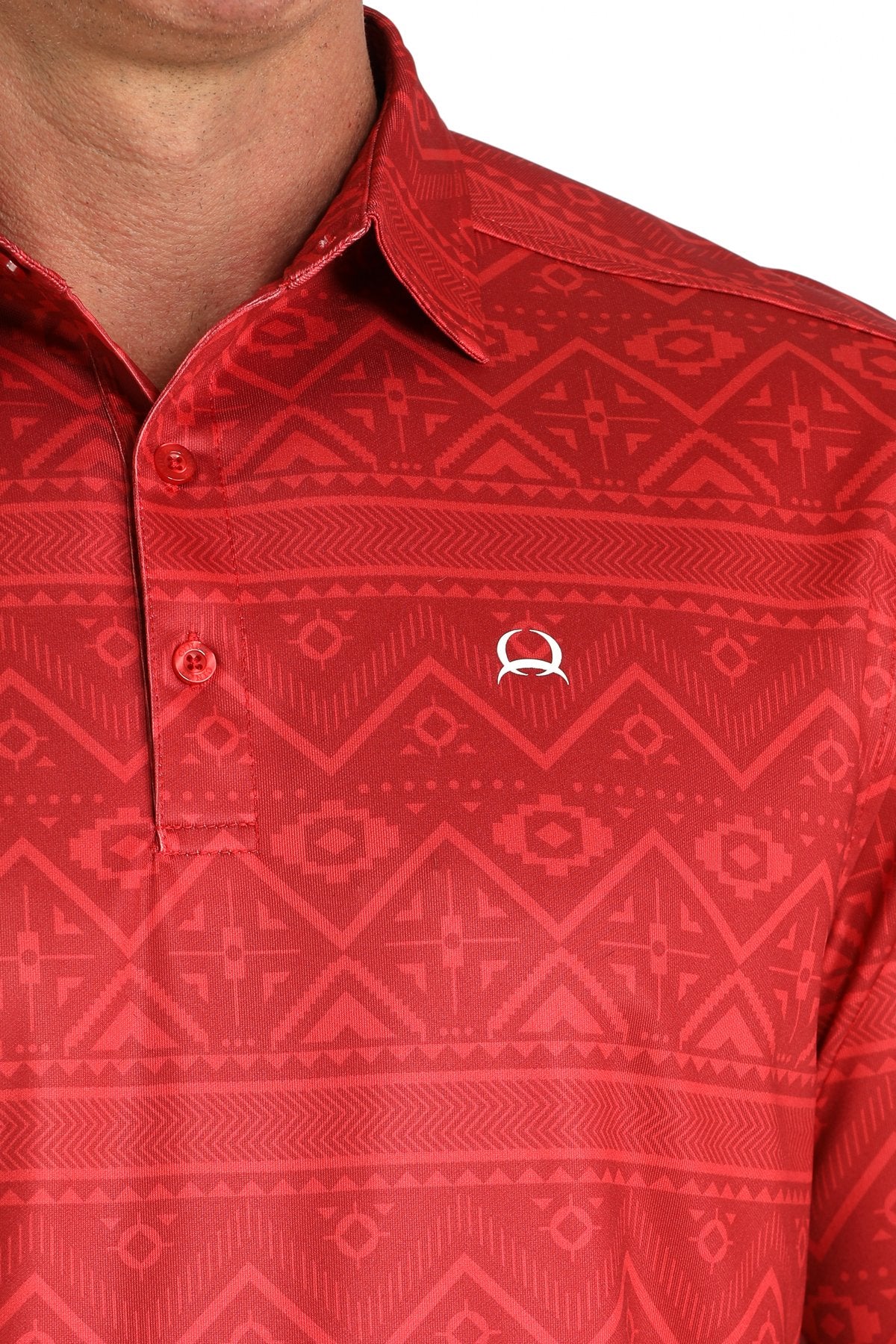 Men's Cinch Western Print Red Polo - MTK1865035 – Nigro's