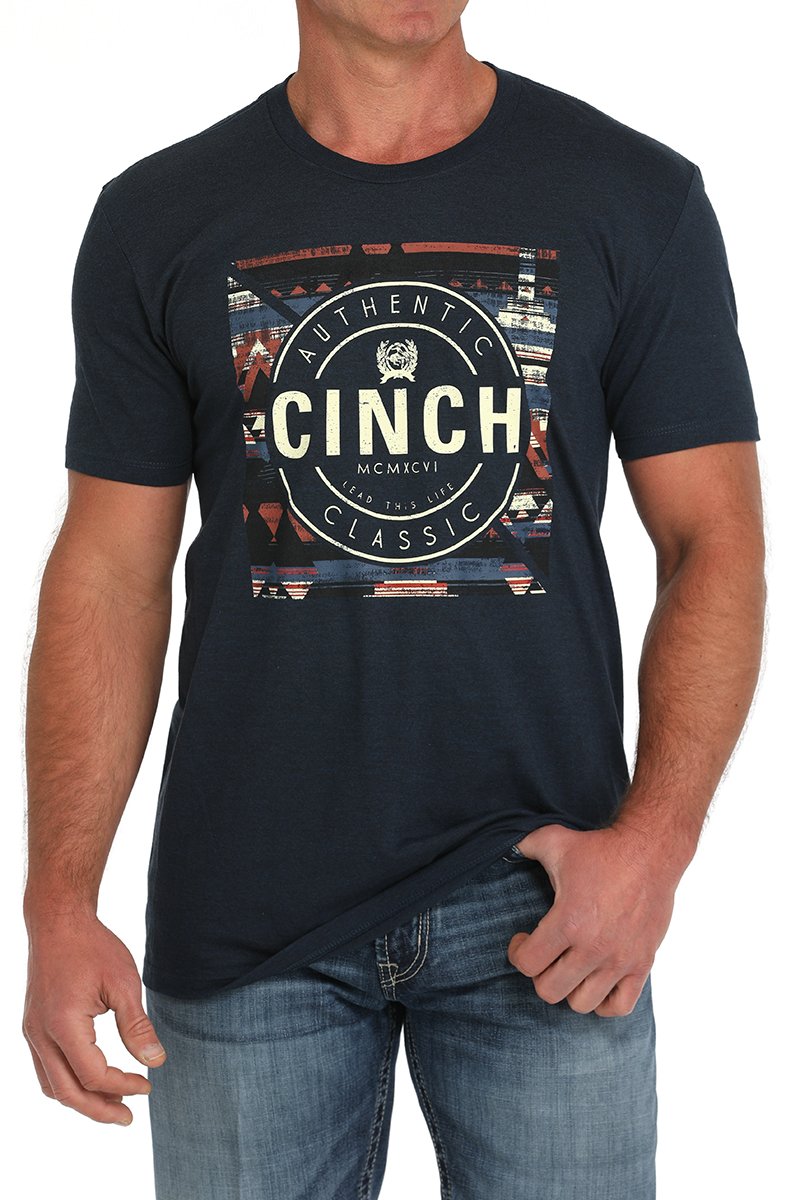 Men's Cinch Navy Authentic Classic Tee - MTT1690674
