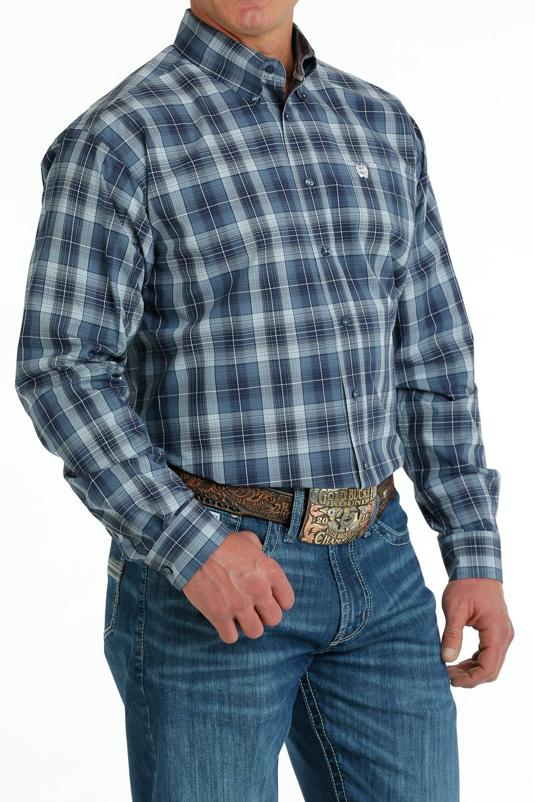 Men's Cinch Plaid Button Down Western Shirt - MTW1105694