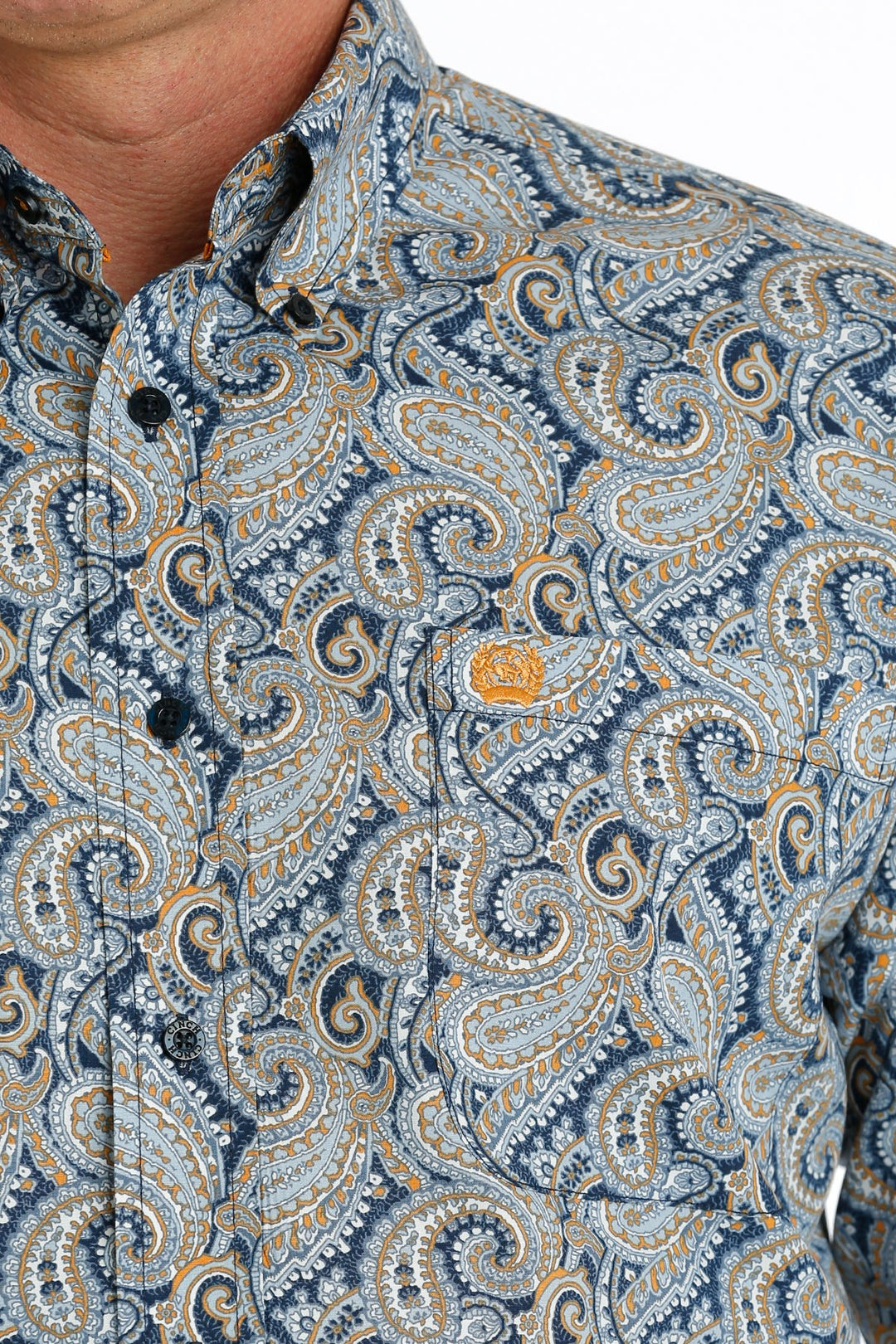 Men's Cinch Paisley Print Button Down Western Shirt - MTW1105702