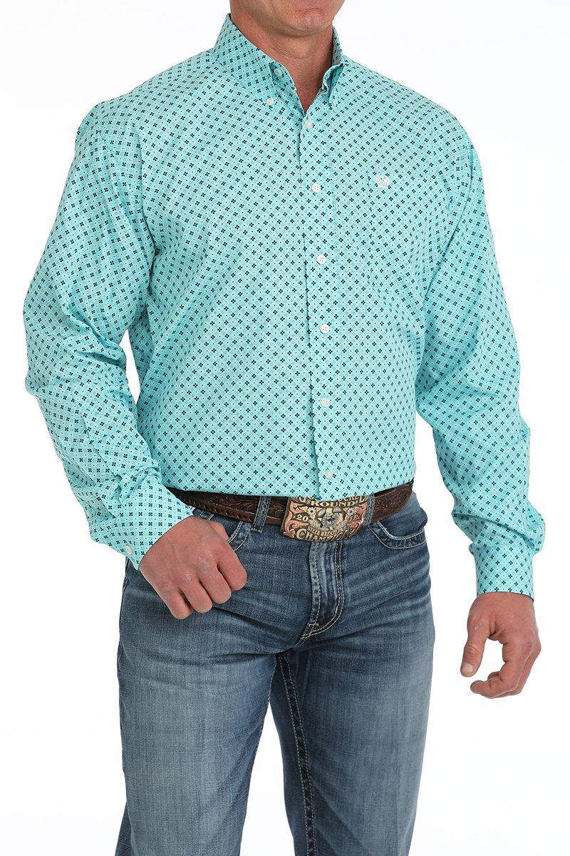 Men's Cinch Geometric Print Button-Down Western Shirt - MTW1105904