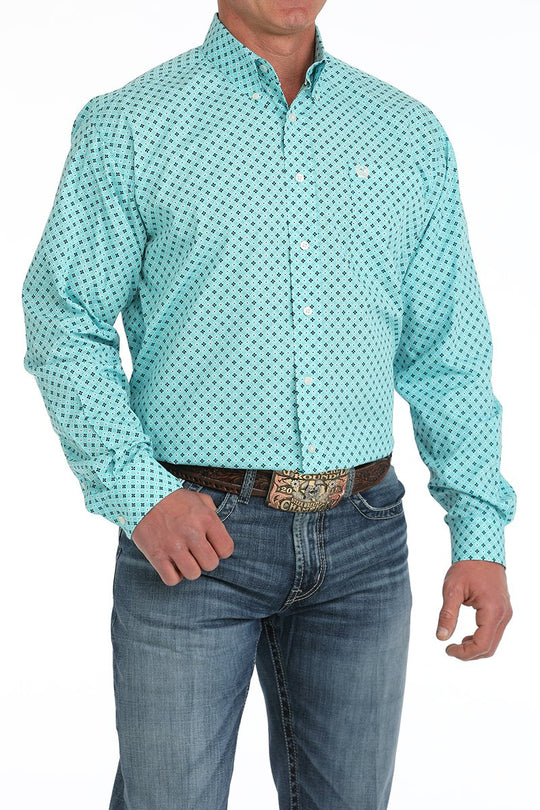 Men's Cinch Geometric Print Button-Down Western Shirt - MTW1105904