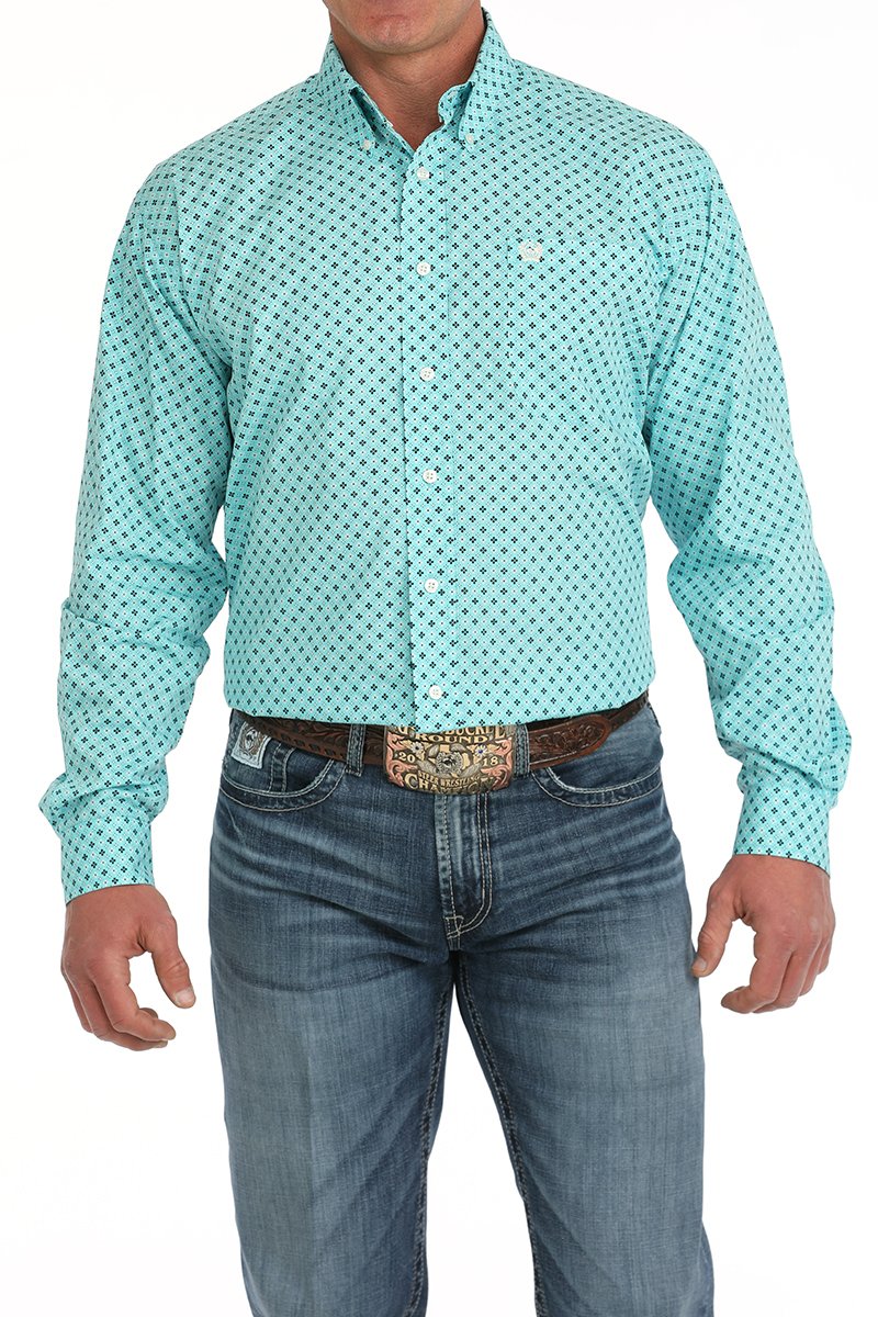 Men's Cinch Geometric Print Button-Down Western Shirt - MTW1105904