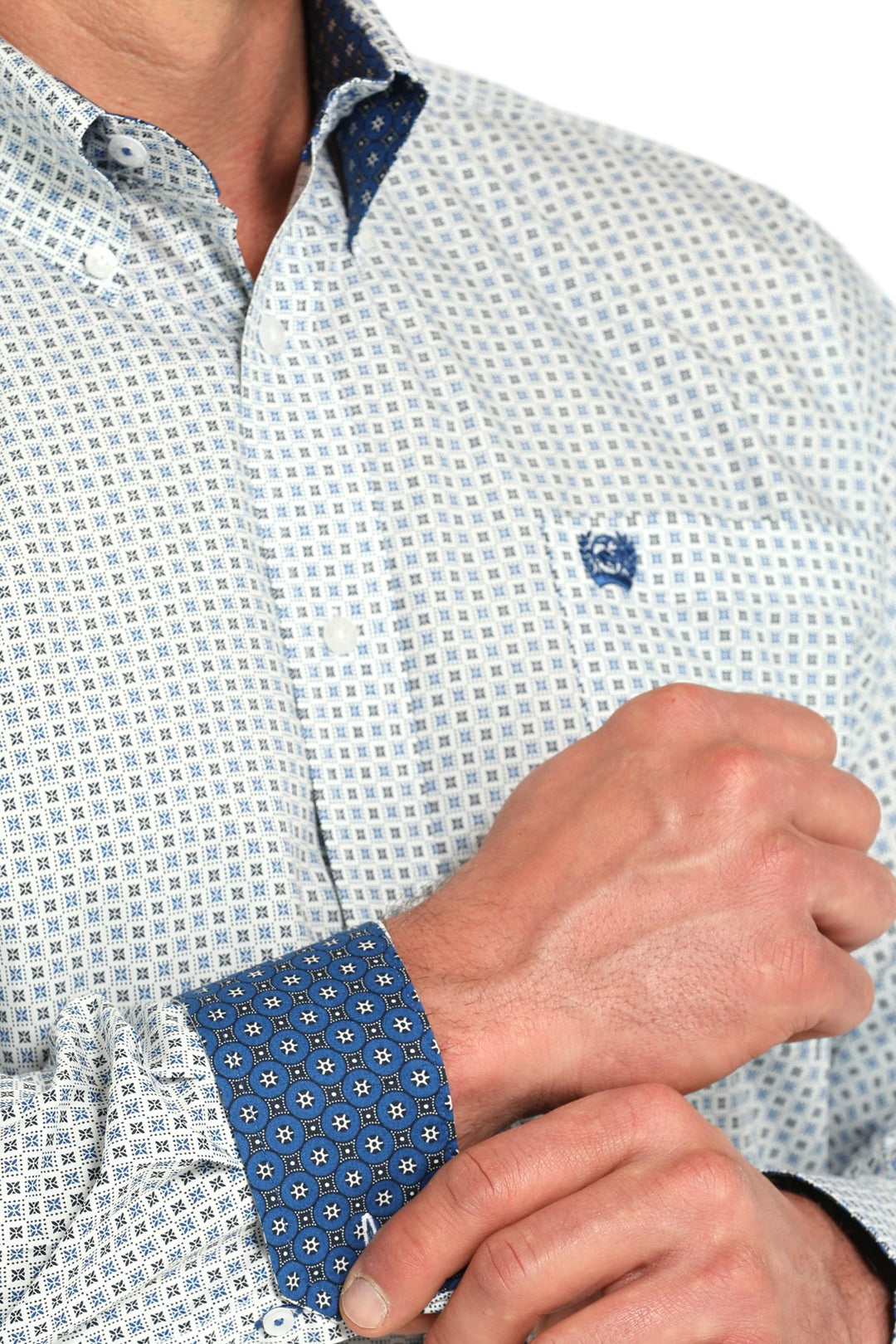 Men's Cinch Geometric Print Button-Down Western Shirt - MTW1105927