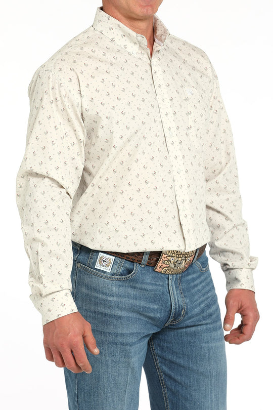 Men's Cinch Rooster Print Button-Down Western Shirt - MTW1105933