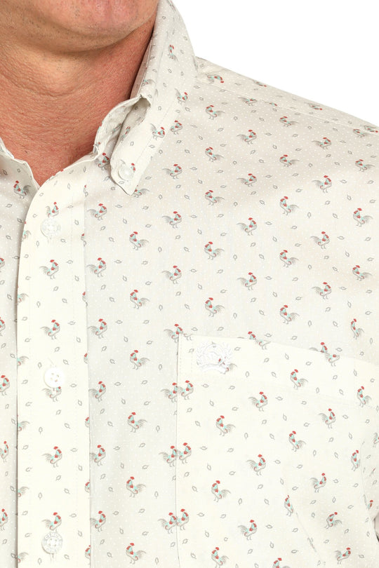 Men's Cinch Rooster Print Button-Down Western Shirt - MTW1105933