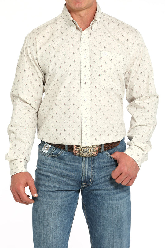 Men's Cinch Rooster Print Button-Down Western Shirt - MTW1105933