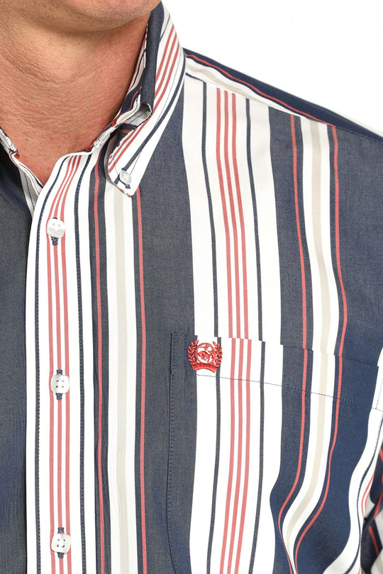 Men's Cinch Striped Button-Down Western Shirt - MTW1105938