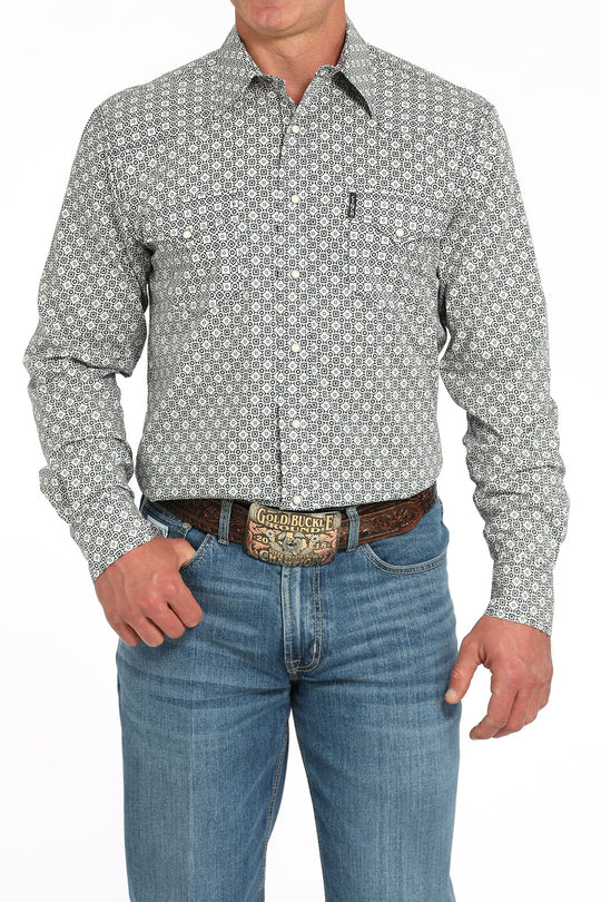Men's Cinch Modern Fit Geometric Print Snap Front Western Shirt - MTW1303090