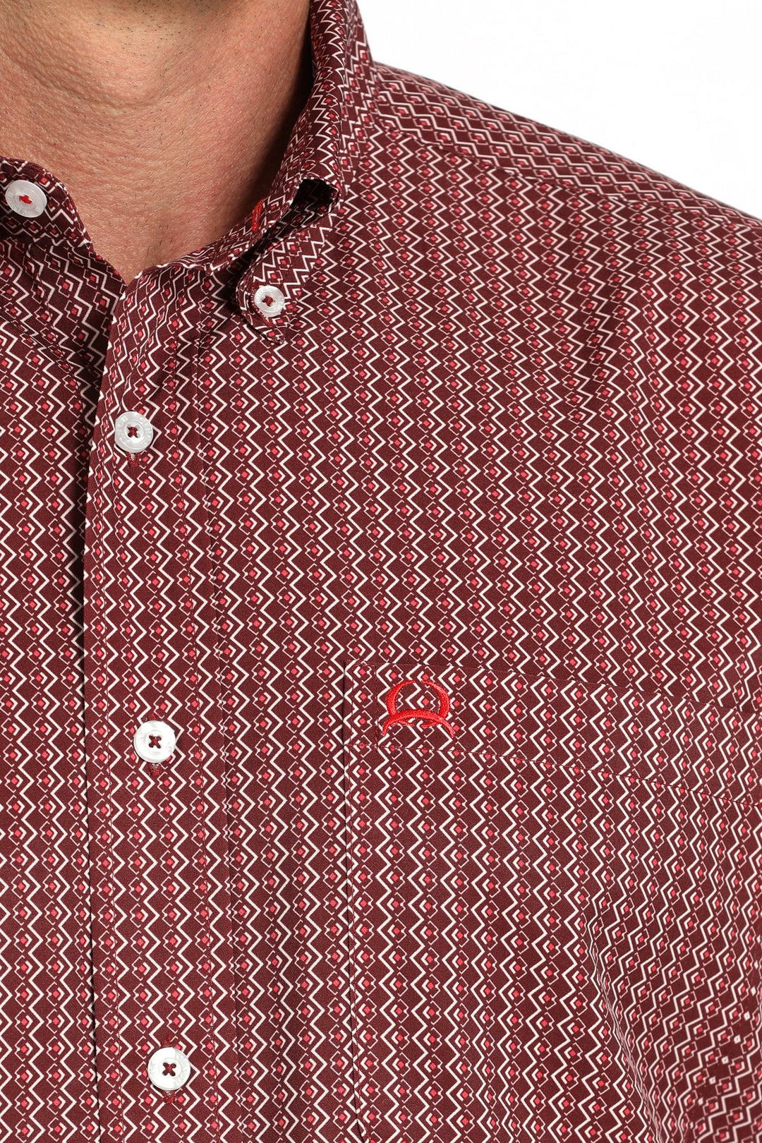 Men's Cinch Short Sleeve Medallion Print Button-Down Western Shirt - MTW1704157