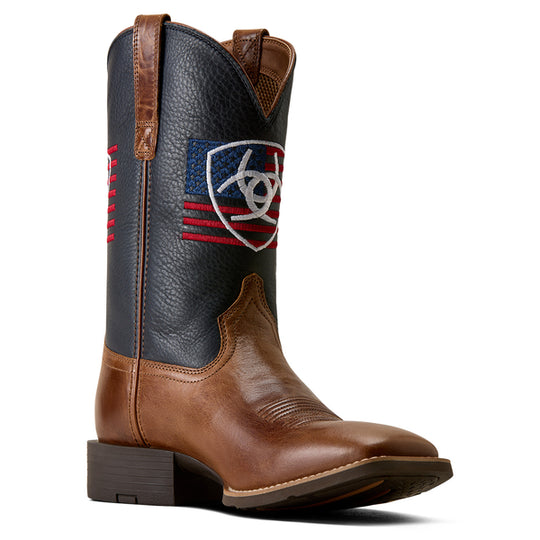 Men's Ariat Sport Freedom Dark Tan with 11" Navy Nightfall Tops = 10080397
