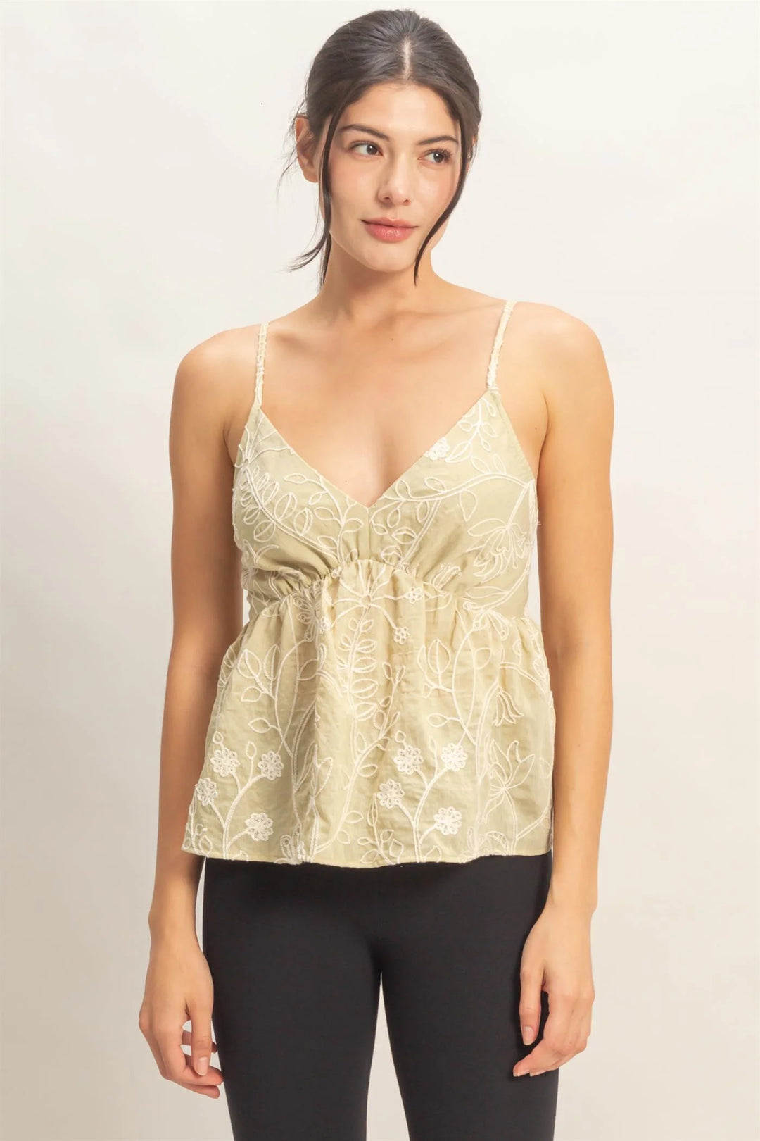 Ladies HYFVE V-Neck Smocked Top Assorted - HF26E390