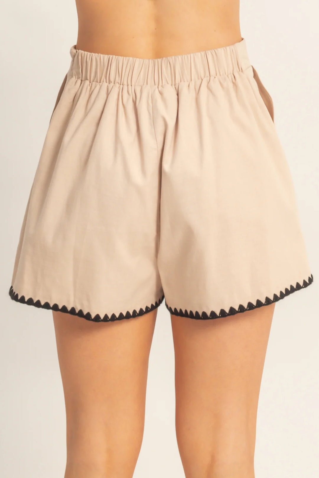 Ladies Hyfve Babydoll Top & Matching Scallop Trim High-Waisted Short Set