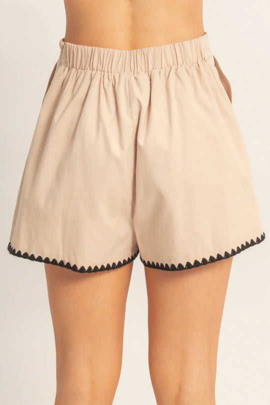 Ladies Hyfve Babydoll Top & Matching Scallop Trim High-Waisted Short Set