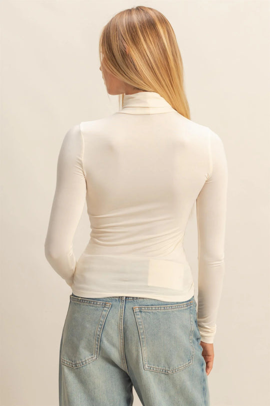 Ladies HYFVE Turtleneck Long Sleeve Fitted Top - DZ25C948