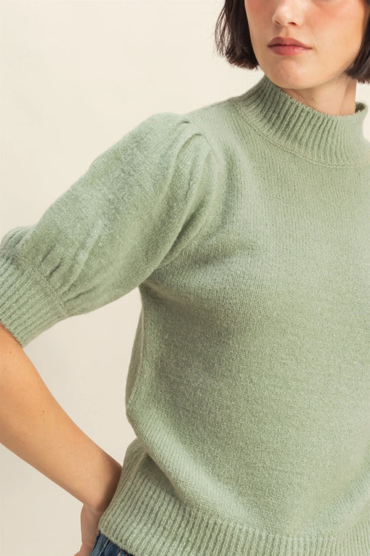 Ladies HYFVE Short-Sleeve Ribbed Sweater With Puff Sleeves - DZ25E174