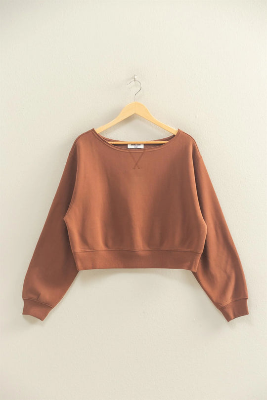 Ladies HYFVE Boatneck Long Sleeve Pullover Sweatshirt - DZ25E407 - FINAL SALE
