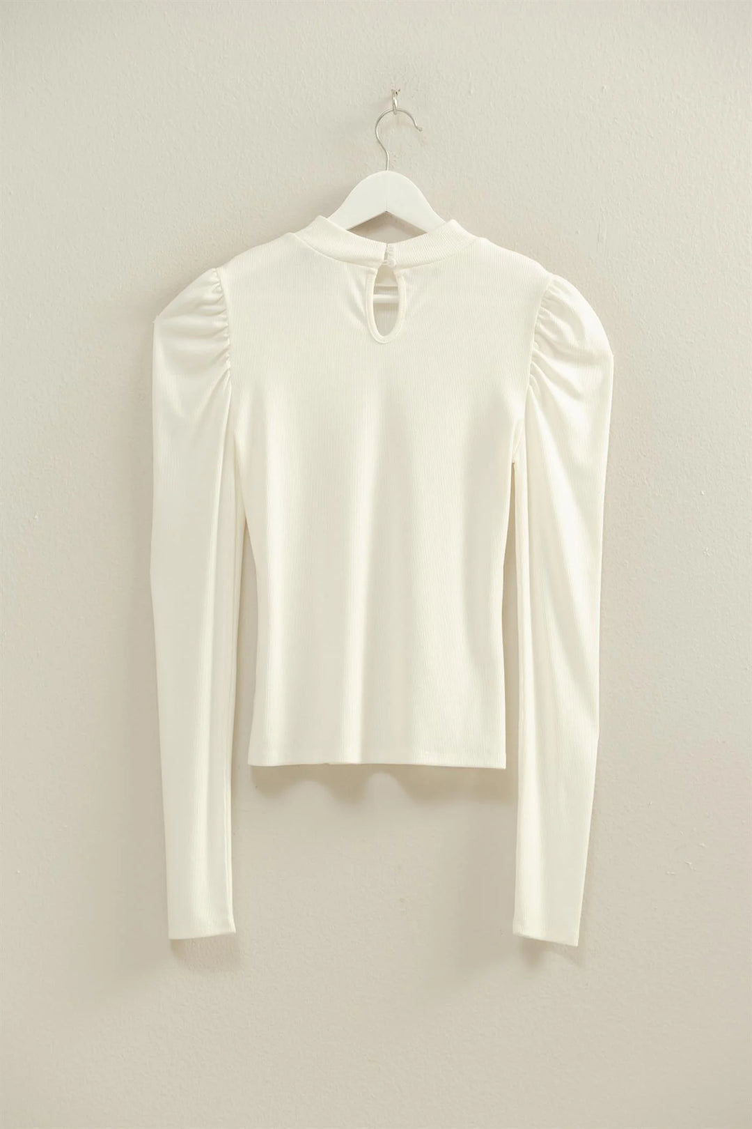 Ladies HYFVE Cream Puff-Sleeve Fitted Top Keyhole Back - HF25F361