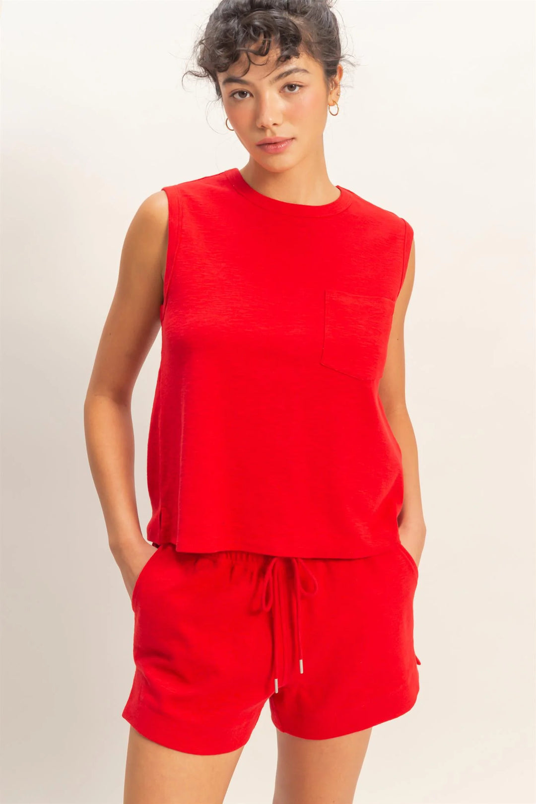 Ladies Hyfve Sleeveless Cotton Top With Pocket - DZ26A234