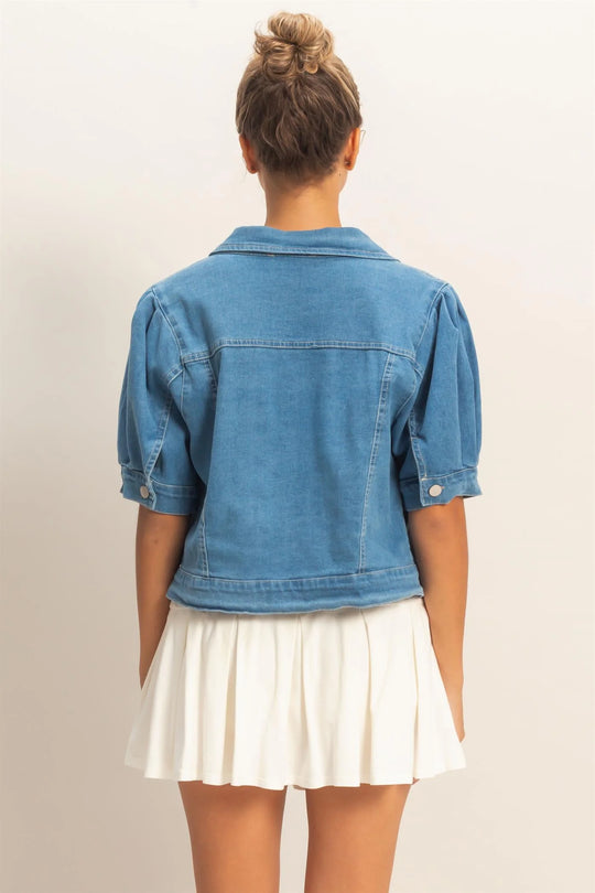Ladies Hyfve Enzyme Washed Denim Jacket - HF26A875