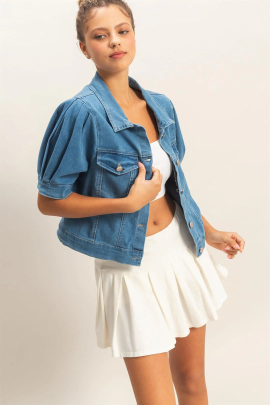 Ladies Hyfve Enzyme Washed Denim Jacket - HF26A875