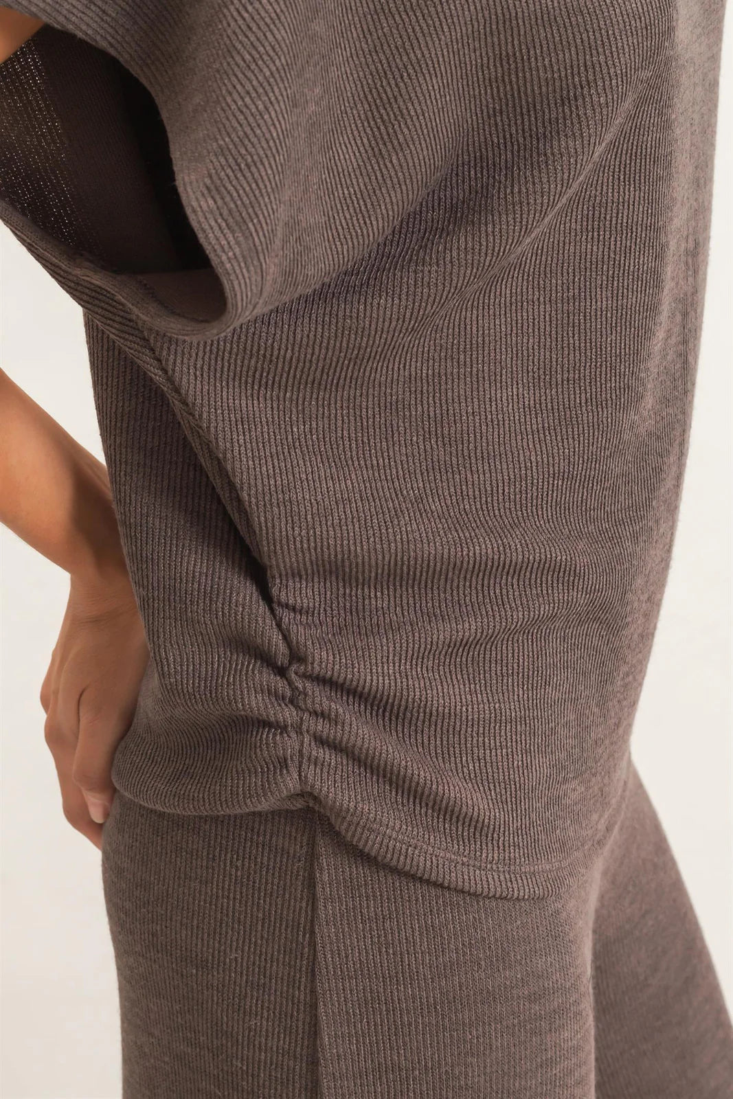 Ladies Hyfve Dolman Sleeve Charcoal Top And Pant Set - HF26F225