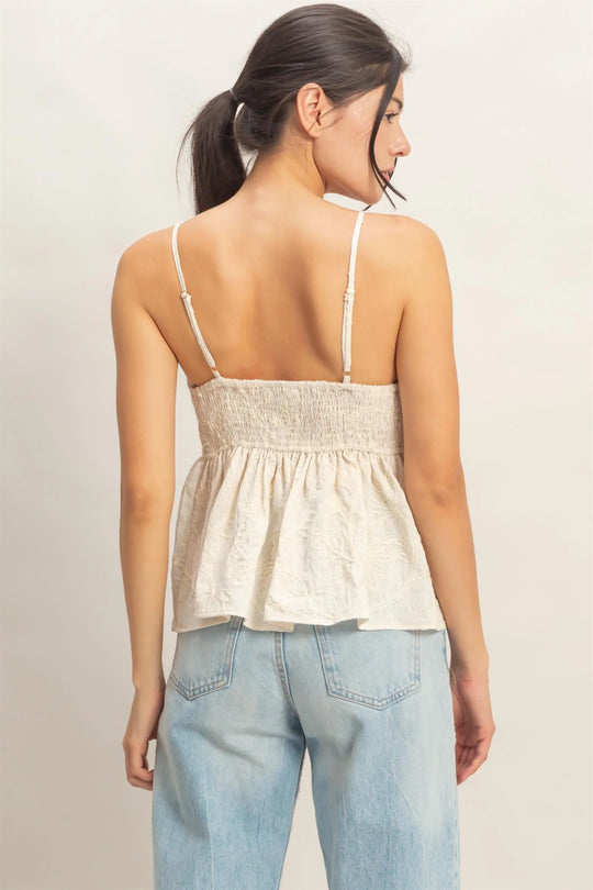 Ladies HYFVE V-Neck Smocked Top Assorted - HF26E390