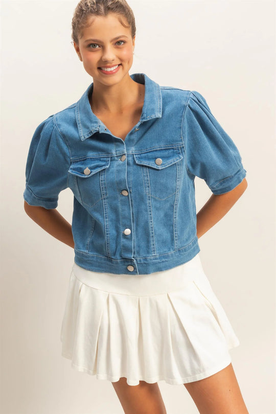 Ladies Hyfve Enzyme Washed Denim Jacket - HF26A875