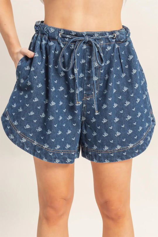 Ladies HYFVE Drawstring Denim Shorts - HF26A564