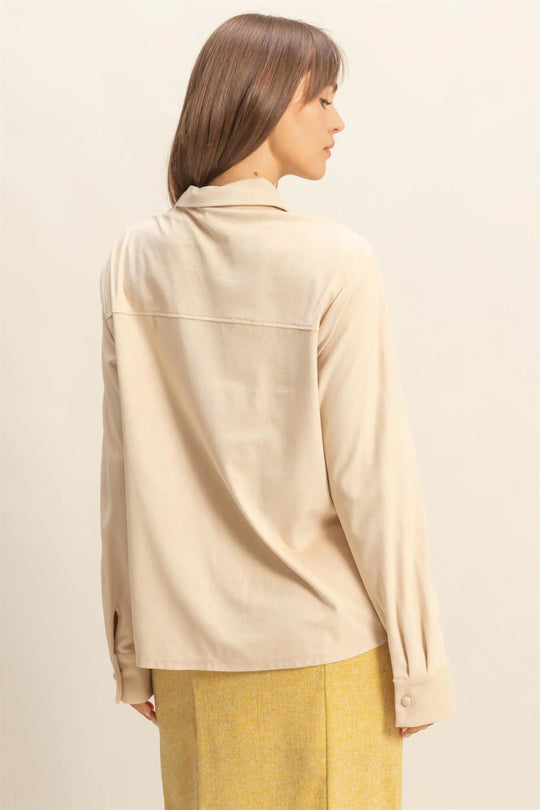 Ladies HYFVE Suede Button-Up Shirt - HF26A595
