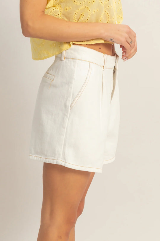 Ladies Hyfve Enzyme Wash Denim Shorts - HF26A152-D