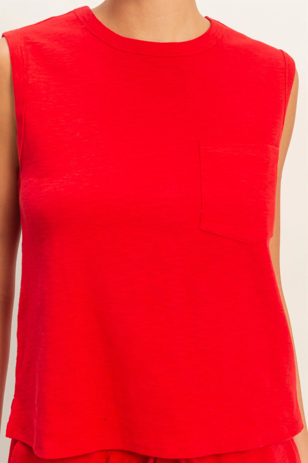 Ladies Hyfve Sleeveless Cotton Top With Pocket - DZ26A234